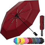 Rain-Mate Windproof Compact Umbrellas for Rain - Strong Reinforced Fiberglass Rib Design & Auto Open & Close - Portable Folding Travel Umbrella - Lightweight & Packable for Women & Men, Easy Collapse