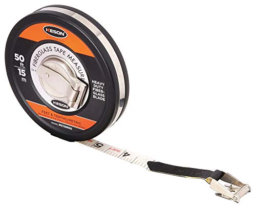 Cinta métrica larga 1/2 pulg x 50 pies negra
