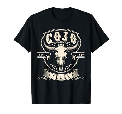 Distressed Cojo Name & Bull-Skull Retro Country Music Outlaw T-Shirt