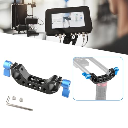 Image of Multifunctional 15mm Double Hole Rails Clamp Connector Adapter for Photography Camera Accessories Aluminum Alloy Design Double Hole Pipe Clamp for Video Equipment