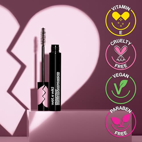 wet n wild Breakup Proof Mascara - Volumizing, Conditioning, Lengthening, Thickening, Waterproof, Smudge-Proof, Non-Clumping, Cruelty-Free & Vegan - Multicolor