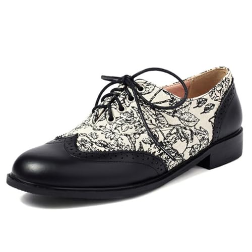 Chaussures habillées rétro à bout rond et talon bas pour femme