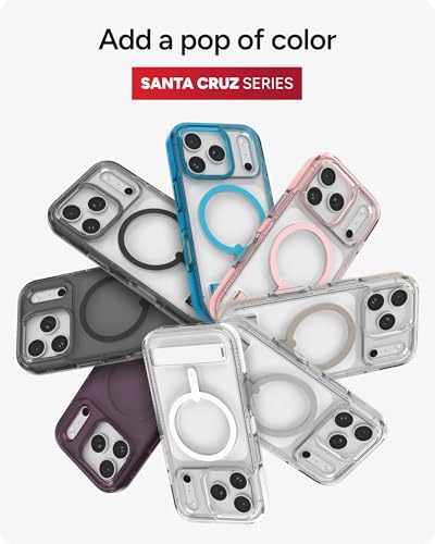 Image of ZAGG Santa Cruz Snap Case with Kickstand for iPhone 17 Pro - Tranquil Blue, Drop Protection (13ft /4m), MagSafe Charging Compatible, ClearGuard Anti-Yellowing Technology, Scratch Resistant Phone Case