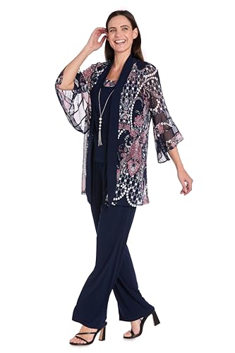 R&M Richards Women's Midnight Bloom Mock Jacket Set3