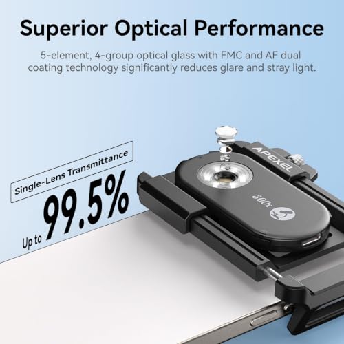 Image of APEXEL 300X Phone Microscope Lens, Phone Camera Micro Lens with Universal Clip /LED Light /CPL, Mini Pocket Microscope, Phone Lens Attachment Fit for iPhone 17 /16 /15 /14 /13, Samsung, and Most Smartphone