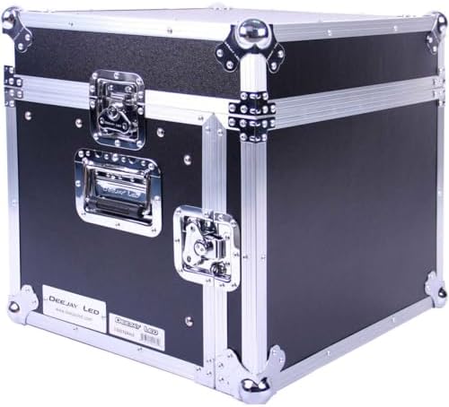 DEEJAY LED Fly Drive Case 8u Space Slant Mixer Rack / 6u Space Vertical Rack System with Full AC Door - TBHM806E image 2