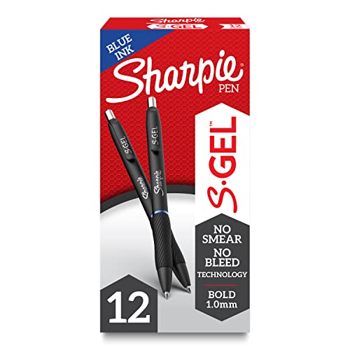 Sharpie S-Gel Gel Pens, Bold Point (1.0Mm), Blue Ink Gel Pen, 12 Count & Permanent Markers Variety Pack, Featuring Fine, Ultra-Fine, And Chisel-Point Markers, Black, 6 Count #TOP1