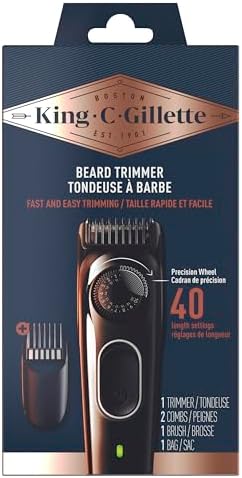 King C. Gillette Beard Trimmer with with precision wheel with 40 beard length settings suitable for all beard types