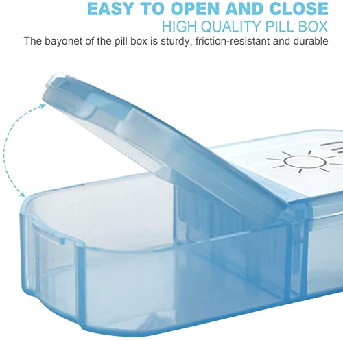 Pill Boxes With Pu Leather Weekly Pill Organizer 7 Day 2 Times A Day Am Pm Pill Box Portable Travel Pill Case With 7 Colorful Box For Vitamins, Cod Liver Oil, Supplements And Medication (Gold) #TOP3