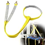 Heavy Duty Industrial Forklift Battery Lifting Sling Beam, 2 Inch x 5 ft 2-ply Recycled Polyester Carrying Sling Webbing with 12