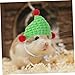 POPETPOP Mini Knitted Pet Hat for Guinea Pigs and Hamsters Cute Christmas Costume Accessory Soft and Comfortable Wear for Small Animals for Holiday Photos and Parties