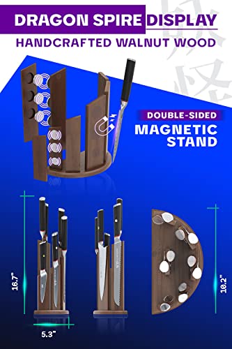 Dalstrong Knife Block Set - 6-Piece - Magnetic Knife Stand - Phantom Series - Japanese High-Carbon Aus8 Steel - Knife Kitchen Set - Pakkawood Handle #TOP2