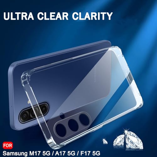 Image of TheGiftKart Back Cover Soft Case for Samsung Galaxy M17 5G / A17 5G / F17 5G | Best Camera Protection | Inbuilt Dust Plugs & Anti-Slip Grip | Ultra Clear Slim Back Case Cover (Silicone, Transparent)