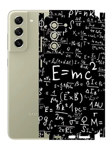 Image of AtOdds - Samsung Galaxy S21 FE Mobile Back Skin Rear Screen Guard Protector Film Wrap with Camera Protector (Coverage - Back+Camera+Sides) (E=mc2)