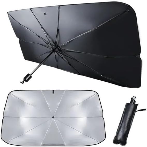 Grodd Car Sun Shade Protector, Foldable Windshield Umbrella Style for UV Protection Reflective Car Accessories for Pickup, Sedans, Trucks, SUVs, and More (Large Size) For Polo GTI