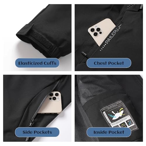 Custom Men's Waterproof Outdoor Jacket with Zipped Pockets Personalized Lightweight Windbreaker Hooded Rain Coat4