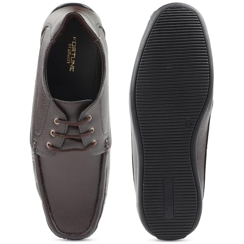 Image of Liberty Fortune HML-6E Men's Formal Derby Shoes - Black, Brown - Synthetic Leather Lace-Up with Cushioned Footbed - Stylish Office Footwear - Comfortable and Lightweight