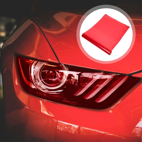 Vinilo para faros SHINEOFI rojo resistente a salpicaduras con capas de PVC protector 4