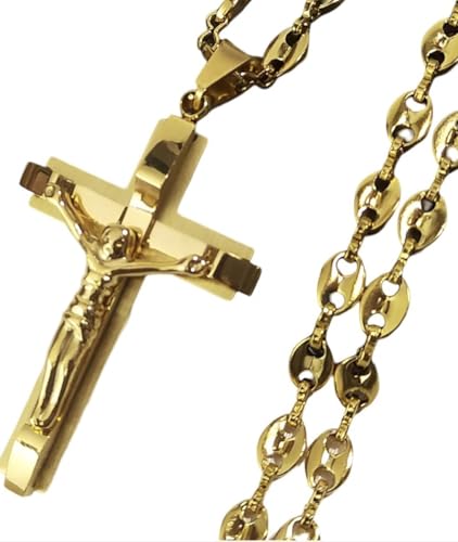 Croix chrétienne grain de café collier cadeau Saint-Valentin et Noël