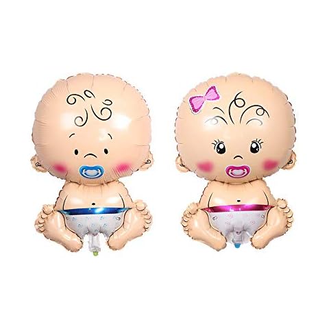 Huture 2PCS 30"x20" International Welcome Baby Shape Jumbo Mylar Foil Balloon Boy Girl Latex Helium Balloons Great for Baby Shower Pregnancy Gender Reveal Wedding Birthday Party Decor Supplies Cover