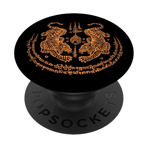 Twin Tiger Sak Yant Tattoo Muay Thai Thailandia Arte Marziale PopSockets PopGrip Adesivo