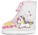 Yeeteepot Enfant Couvre-Chaussures Réutilisables Imperméables Légers Antidérapants Couvre-Chaussures pour Cyclisme, Pluie et Neige Les Routes boueuses Licorne Rose M