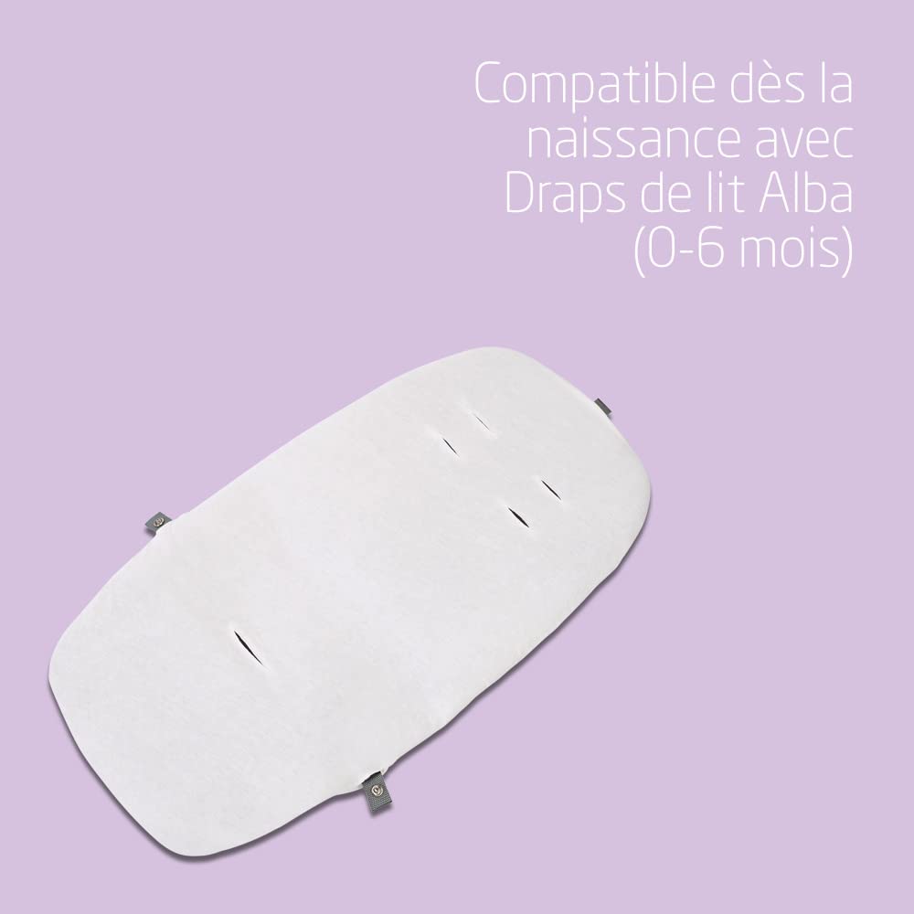 Maxi-Cosi Alba Berceau bébé 3 en 1, Lit bébé, Transat bébé inclinable et Chaise Haute bébé, Tissus 100% recyclés, Naissance à 3 Ans (15 kg), Compatible avec kit Repas Alba, Beyond Graphite