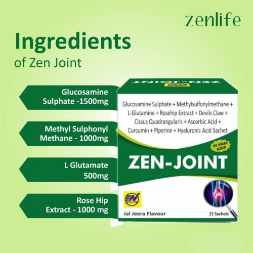 Image of ZEN-JOINT No Suggar added Sachet for Pain Relif (Jal Jeera Flavor) 15 Sachets - 10 gm