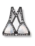 Tejido Performance Emporio Armani Sporty Microfiber Sujetador Deportivo Triangular, Mujer, Rosa (Printbirds/Powder Pink), M