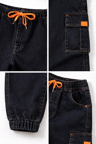 Image of Bold N Elegant Comfy Kid's Trendy Cool Print Washed 6 Pocket Denim Elasticated Jeans Joggers Pant for Baby Boys Girls
