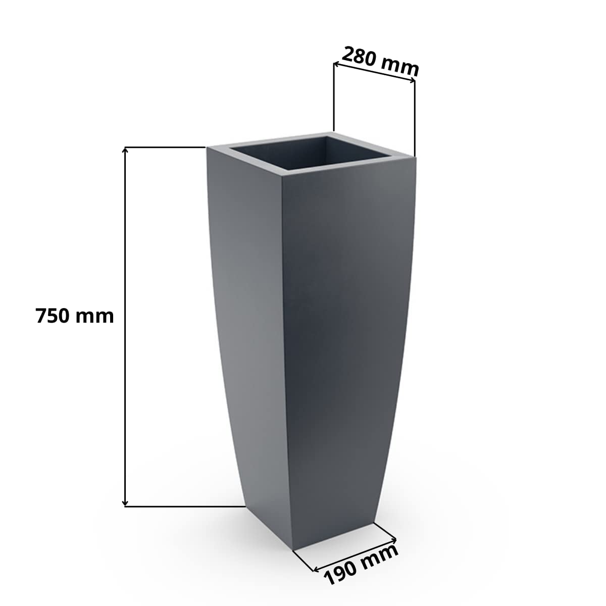 Pot Juno, Hauteur 75 cm, Design Intemporel, qualité supérieure, intérieur et extérieur, adapté à Chaque Plante, Blanc