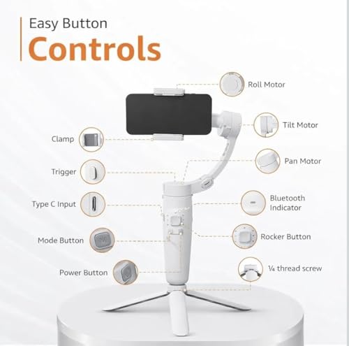 Image of M1 3-Axis Smartphone Gimbal Stabilizer with Tripod Stand | Handheld Foldable Mobile Gimbal for Video Recording | Face Tracking | Rechargeable Battery | Vlogging & Live Streaming Tool