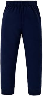 Calça Básica Infantil Unissex Em Moletom Peluciado Jogger Toddler Azul Escuro 002