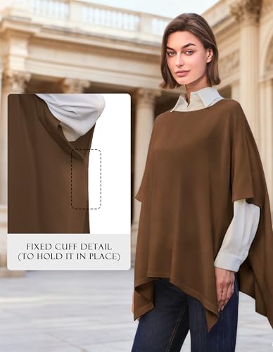 Image of PULI Women's Pullover Poncho Sweater Oversized Knit Layering Top Travel | Sleeveless and Layers Over Any Shirt At Home or Work