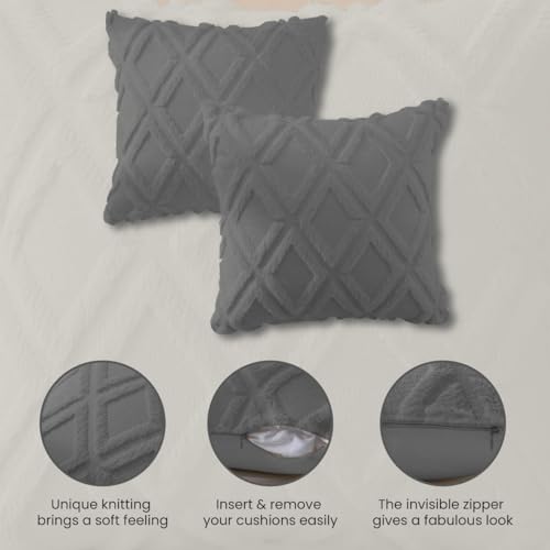Pagnanno. Set of 2 & 4 Soft Velvet Cushion Covers 45x45cm(18x18 Inches) D8 Throw Pillowcases Square Covers for Chairs,living room,bedroom Invisible Zipper (45x45cm (18x18inch) - Image 4
