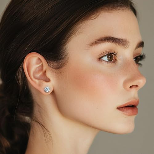 Moissanite Stud Earrings for Women Men Rose with Thorns Earrings 0.6ct/1ct/2ct D Color VVS1 Round Cut Earrings Hypoallergenic 925 Sterling Silver Jewelry Gifts2