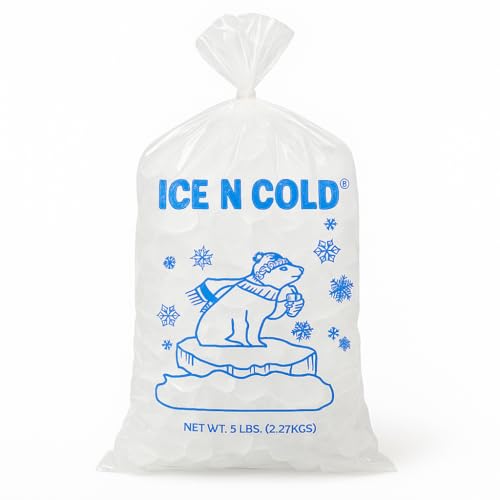 5LB Drawstring Ice Bags - ICE N COLD® - 100 Count Bags