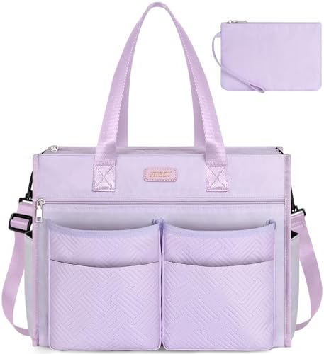 ITIEZY Utility Tote Bag for Women with 15/18 Pockets - Large Teacher Tote Bag with Zipper Compartment Nurse Bags for Work