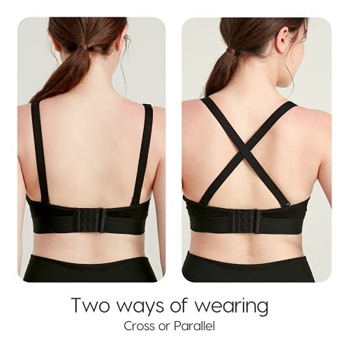 Lupantte Hands Free Pumping Bra for Women 2 Pack, Supportive Comfortable Breast Pump Bra with Pads, Breast Pump Bra Hands Free, Suitable for Medela, Spectra, Momcozy, etc. (X-Large)