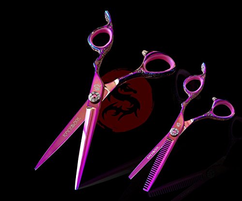 Kamisori Jewel Set 5.0" Hair Shear & 27 Tooth Thinner (HE-3S)- Authorized Distributor