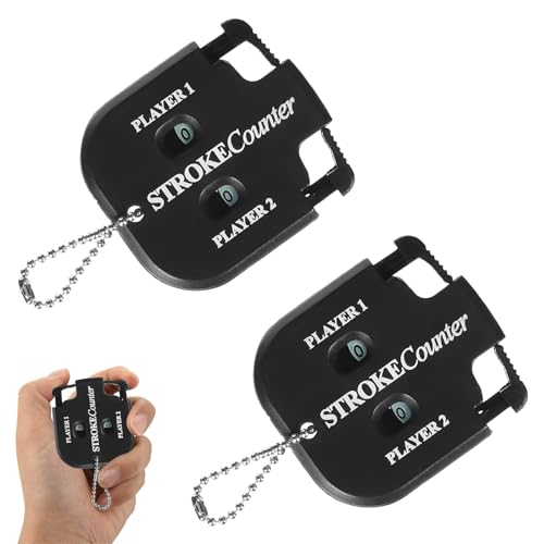 Lot de 2 Compteurs de Main de Golf, Compteur de Buteur de Golf, Compteur de Résultats de Golf, Compteur de Coups, Compteur Clicker, Compteur de Score, Indicateur de Résultat de Golf avec Porte-clés