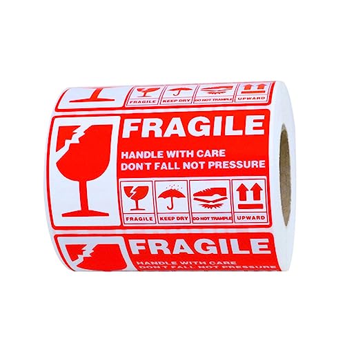 HOODANCOS Fragile Shipping Labels 300 Pack Transport Roll Stickers for Safe Moving