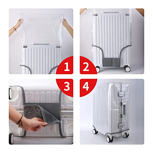 Oztdl 22 Inch Dust-Proof See Through Luggage Cover Protector Bag Pvc Full Clear Suitcase Cover Protectors Waterproof Transparent Travel Luggage Sleeve (22"=18.5" H X 16.0" L X 10.0" W) #TOP4