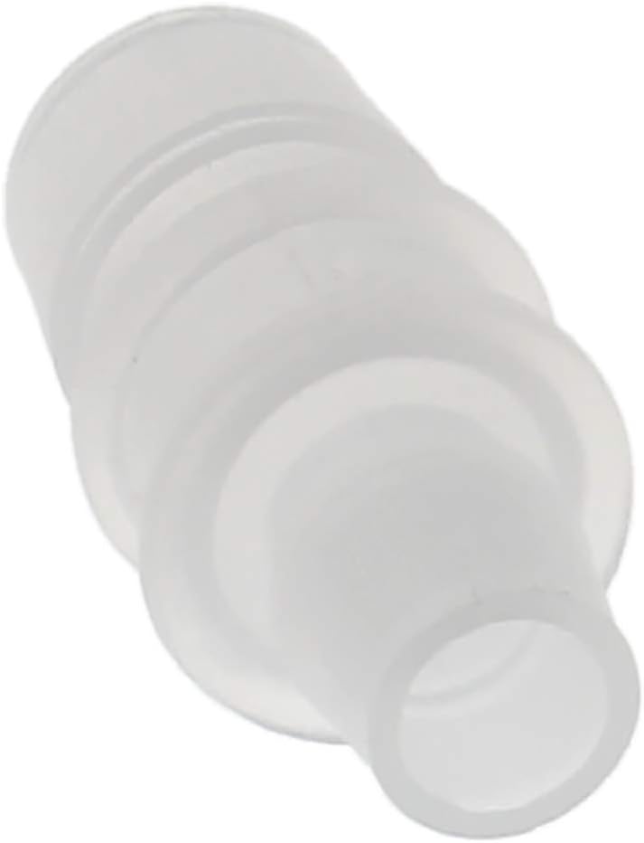 MroMax Aquarium Air Valve Connector Straight Clear White Plastic Airline Tubing 8mm/0.31" to 16mm/0.63", 2Pcs