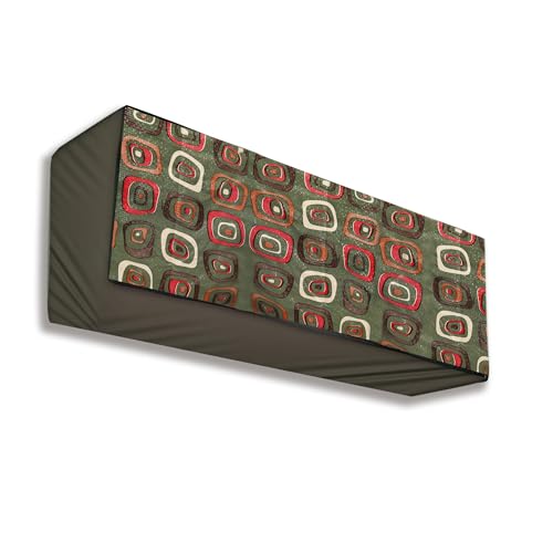 Image of Split AC Cover for 1.5 Ton Indoor Units - Water Resistant & Dustproof Protection (Olive Flower)