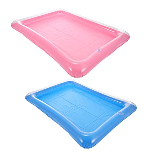 Plateau flottant gonflable de piscine bleu et rose pour pimenter vos fêtes d'été