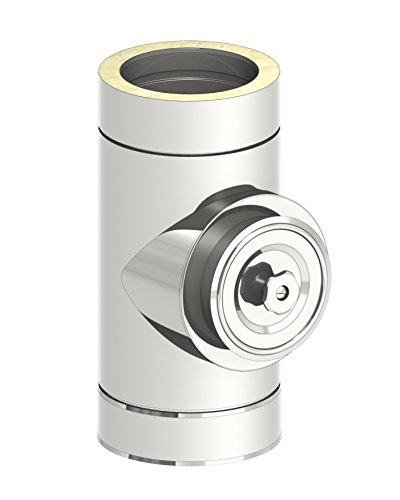 Reinigungselement rund (Deckel für Öl und Gas) für doppelwandige Schornsteine DW; Innen/Außen je 0,5 mm Wandstärke; Ø 150mm Innendurchmesser, Edelstahl