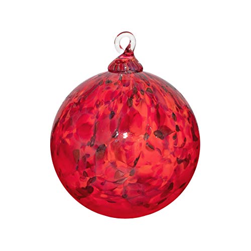 Hand Blown Glass Ornament - Suncatcher - Witches Ball - in âRedâ Dehanna Jones - Handmade in Seattle