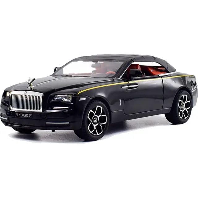 Image of Scale Exclusive Alloy Metal Pull Back | Die-cast Car Model with Sound Light Mini Auto Toy for Kids Metal Model Toy Car with Sound and Light (1.24 Scale- Rolls ROICE Down-Black)