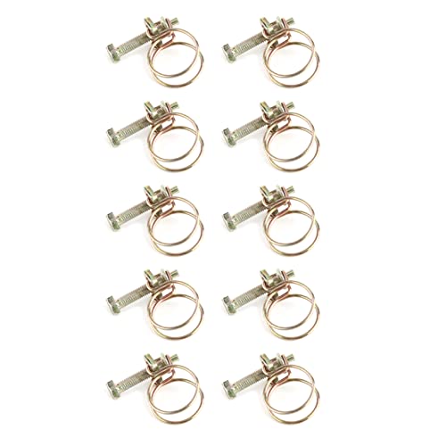 Clampvise de Resistencia Adicional, Abrazaderas de Manguera de Doble Alambre Chapada en Zinc, Ajuste Conveniente, Sujetador Multifuncional para Fontanería, Recubrimiento Protector, Bordes Lisos (29